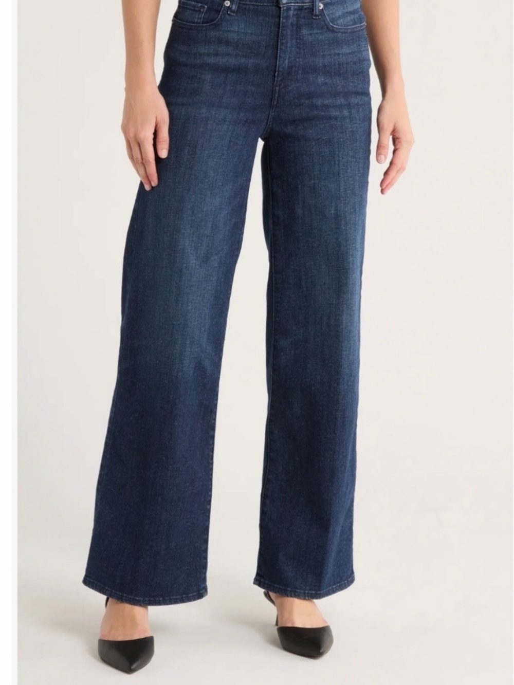 Frame Denim Le Palazzo Wide-Leg High-Rise Jeans in Color Guilty